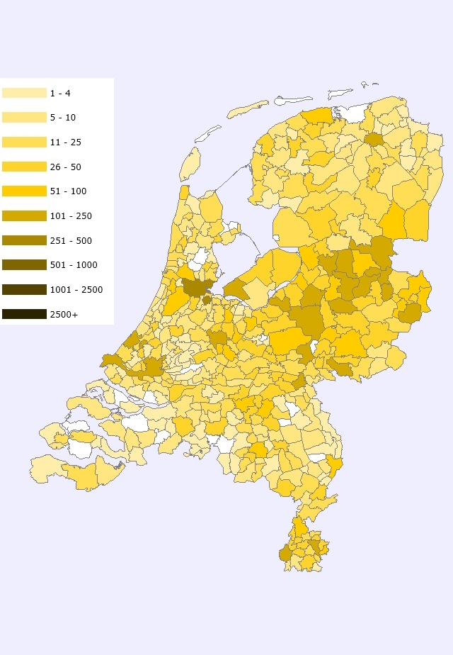 Verspreiding Bosch in 2007